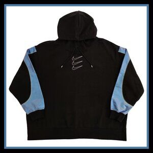Nike Sportswear Oversized Fleece Graphic Hoodie Black/Iridescent Blue Women's 2X